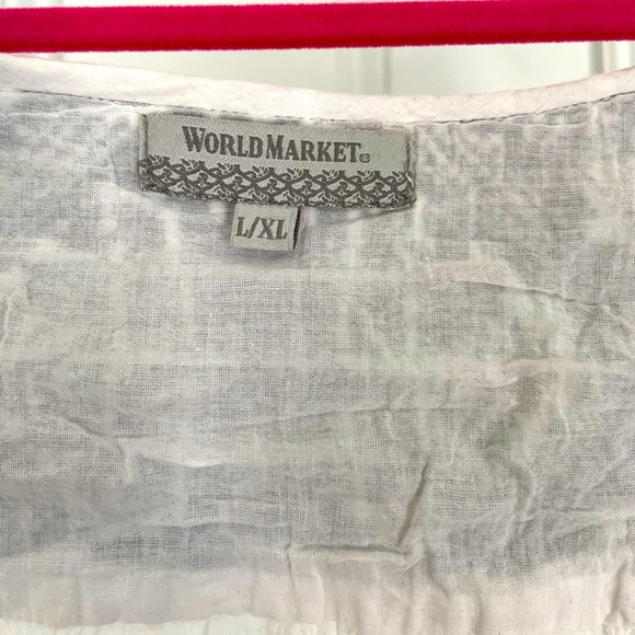 World Market v-neck embroidered boho tank - Picture 4 of 5